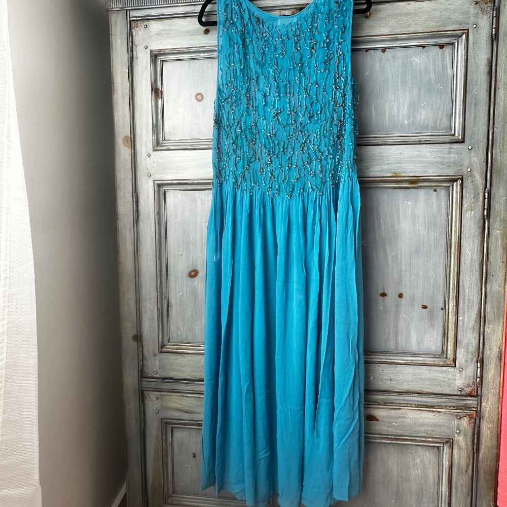 Doen Heirloom Danyala Dress in Blue Gratto Size L NWT - Picture 13 of 16